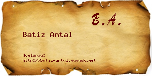 Batiz Antal névjegykártya